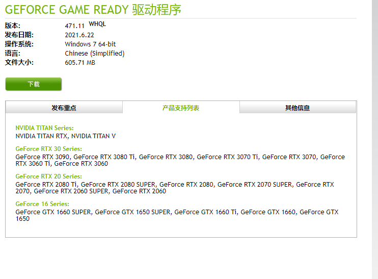 英偉達(dá)顯卡驅(qū)動471.11官方版Win10+Win7下載地址，2021年6月22日發(fā)