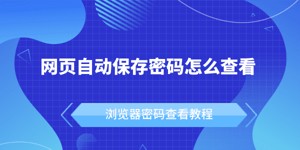 網(wǎng)頁(yè)自動(dòng)保存密碼怎么查看 瀏覽器密碼查看教程