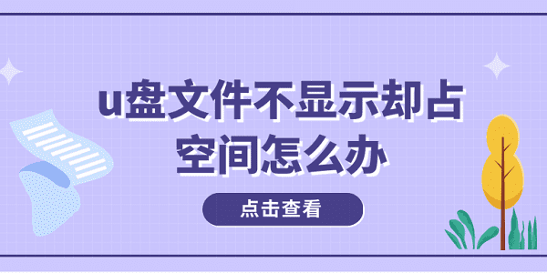 u盤文件不顯示卻占空間怎么辦？多種方式解決