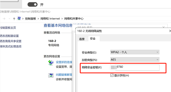 安全選項卡查看密碼